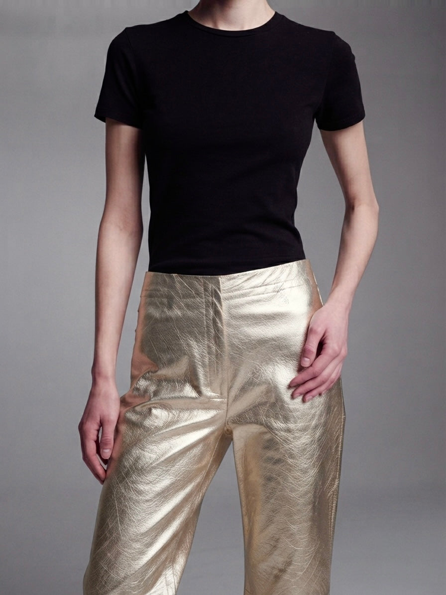Vintage silver leather pants