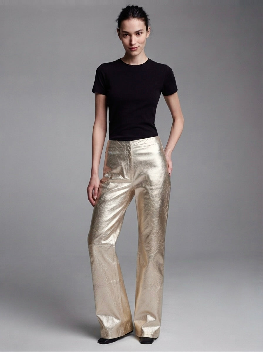 Vintage silver leather pants