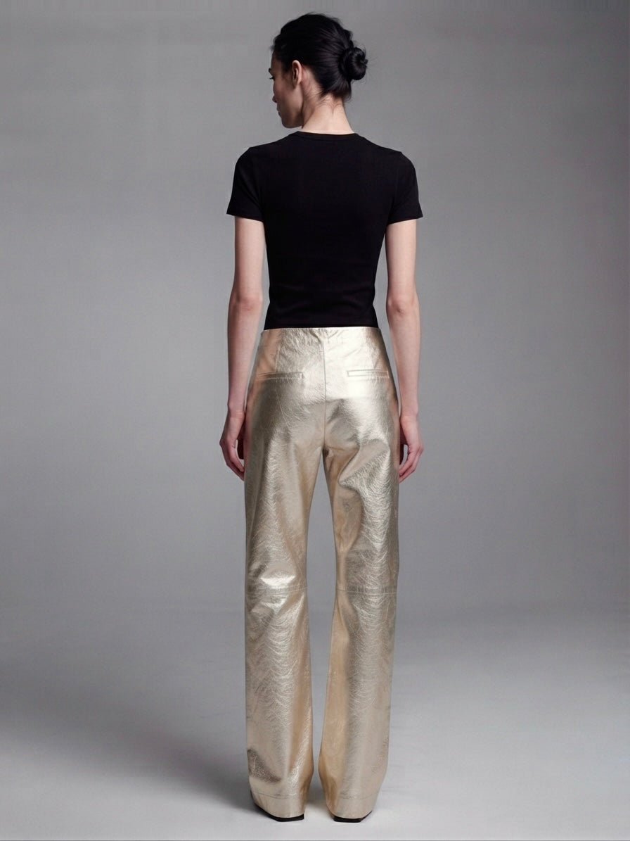 Vintage silver leather pants