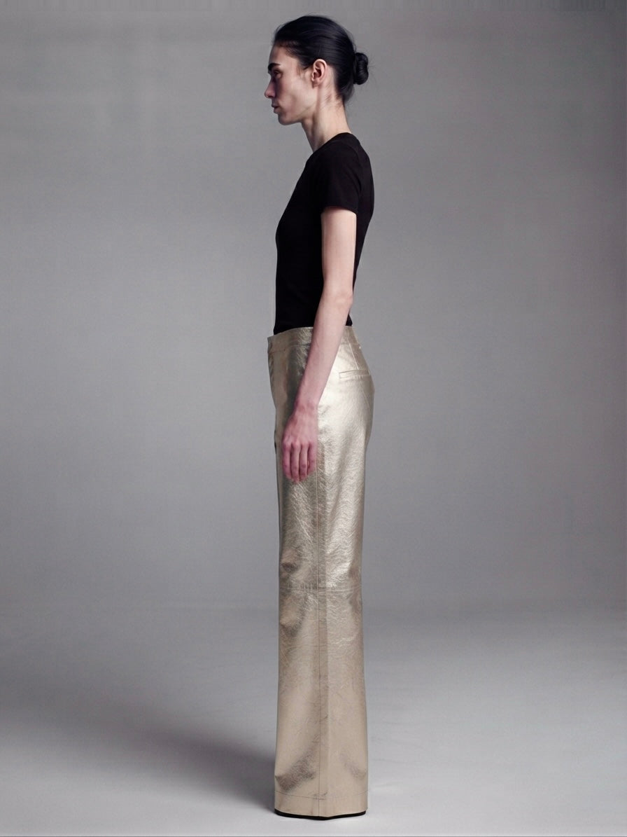 Vintage silver leather pants